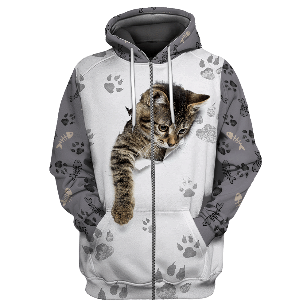 Baby Cat 3D All Over Printed Shirt & Short For Men And Women Hoodie