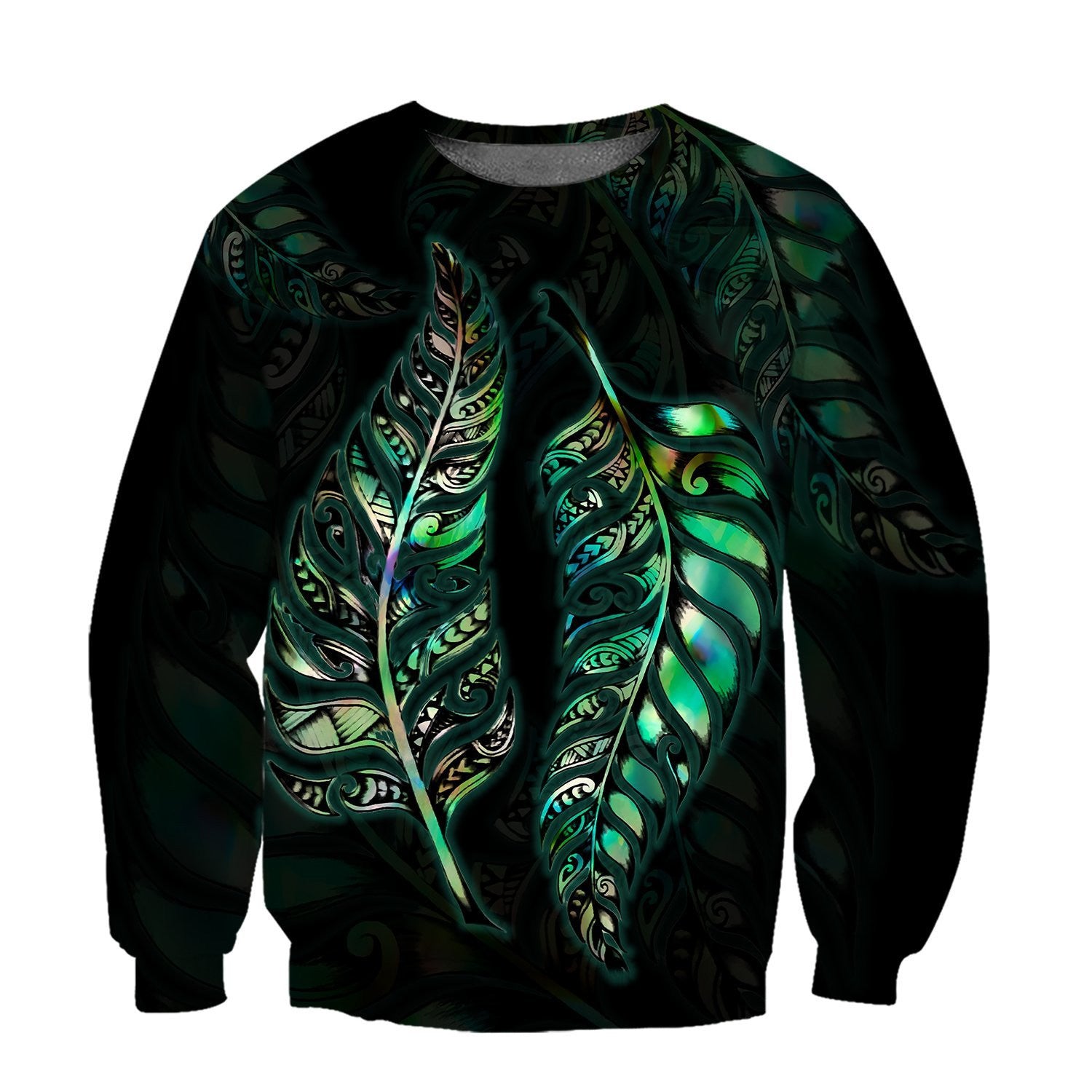 New Zealand Silver Fern Couple Paua Shell Maori Tattoo 3D All Over Printed For Men And Women Hoodie