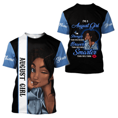 August Girl Cuztomize Name 3D All Over Printed Shirts For Women Hoodie