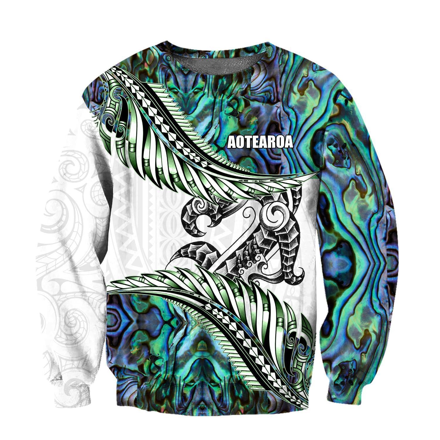 Aotearoa Silver Fern Manaia Paua Shell 3D All Over Printed For Men And Women Hoodie