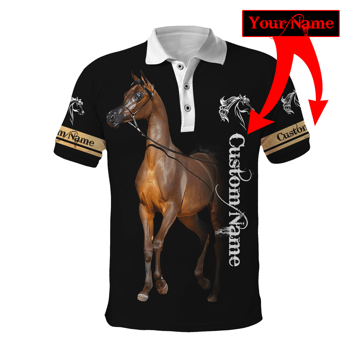 Arabian Horse Custom Name 3D All Over Printed Shirts Hoodie