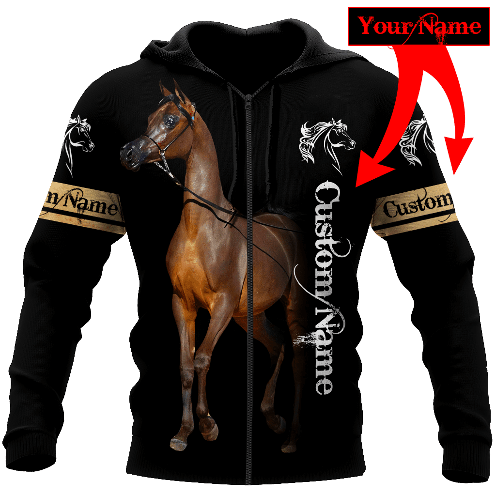 Arabian Horse Custom Name 3D All Over Printed Shirts Hoodie