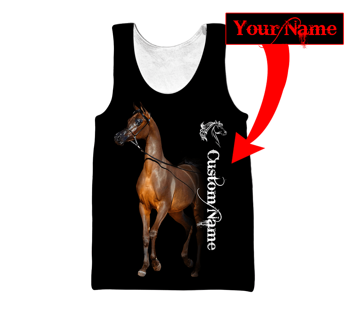 Arabian Horse Custom Name 3D All Over Printed Shirts Hoodie