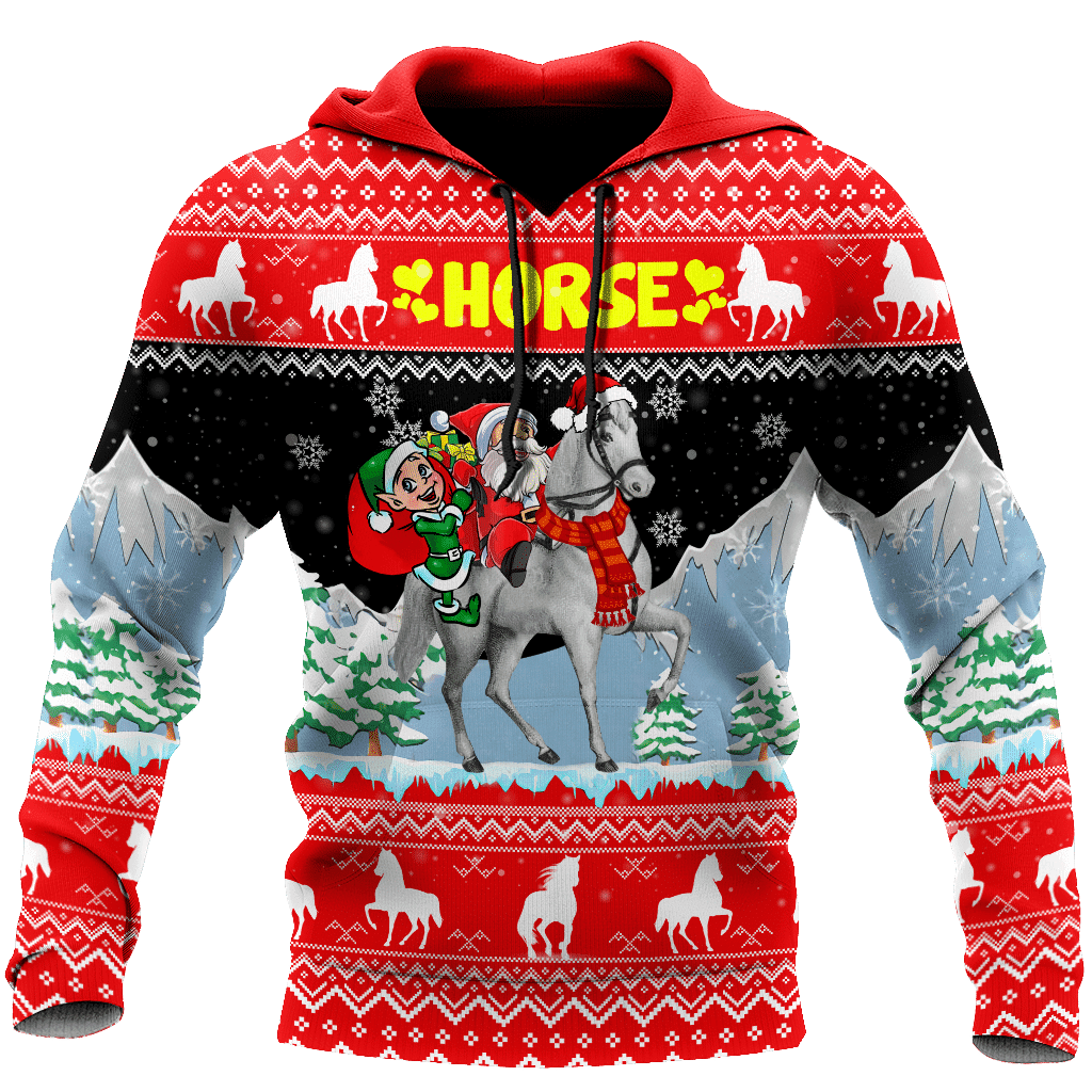 Horse Christmas 3D Shirt For Men And Women Hoodie