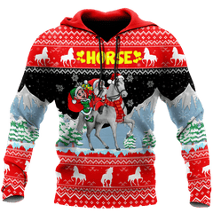 Horse Christmas 3D Shirt For Men And Women Hoodie