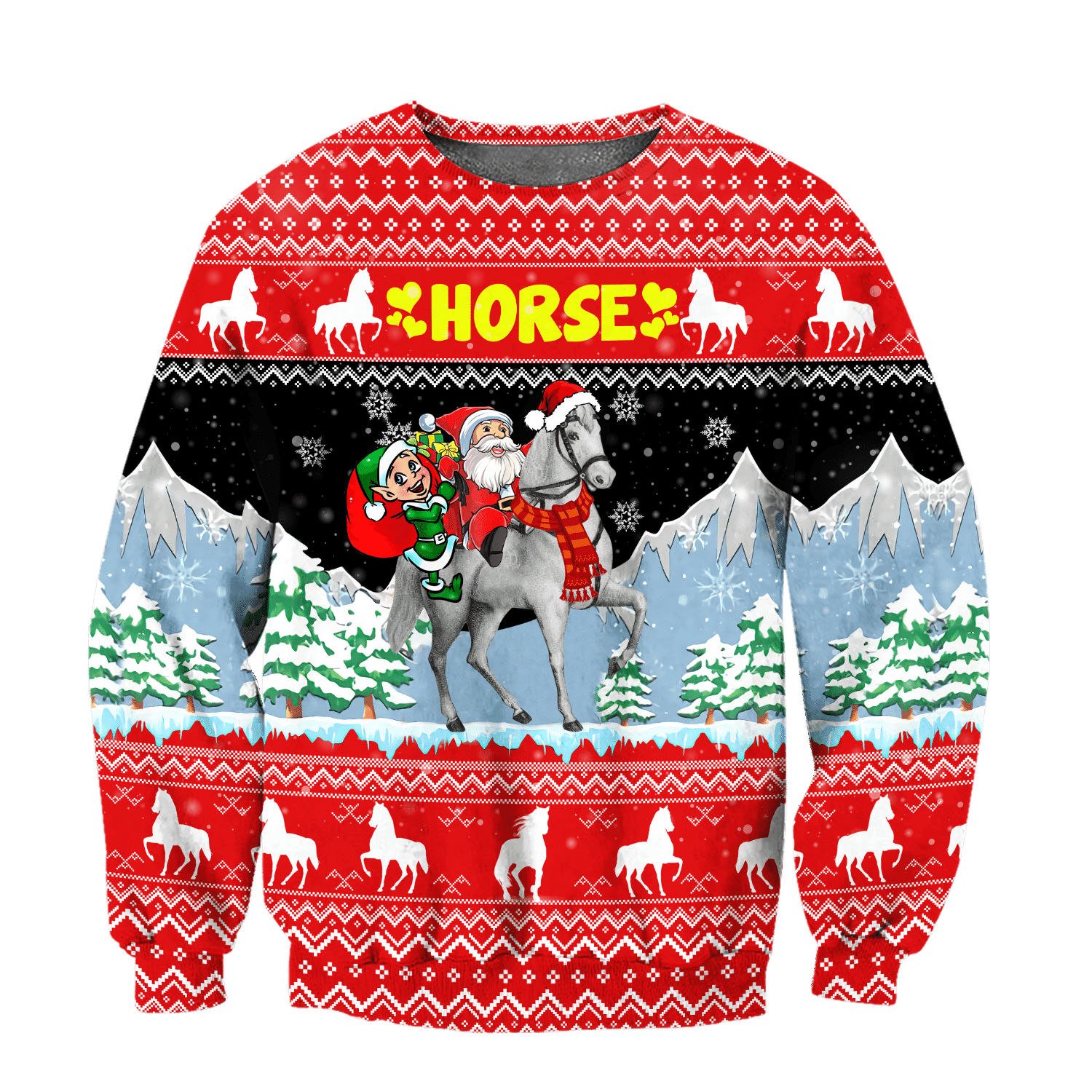 Horse Christmas 3D Shirt For Men And Women Hoodie