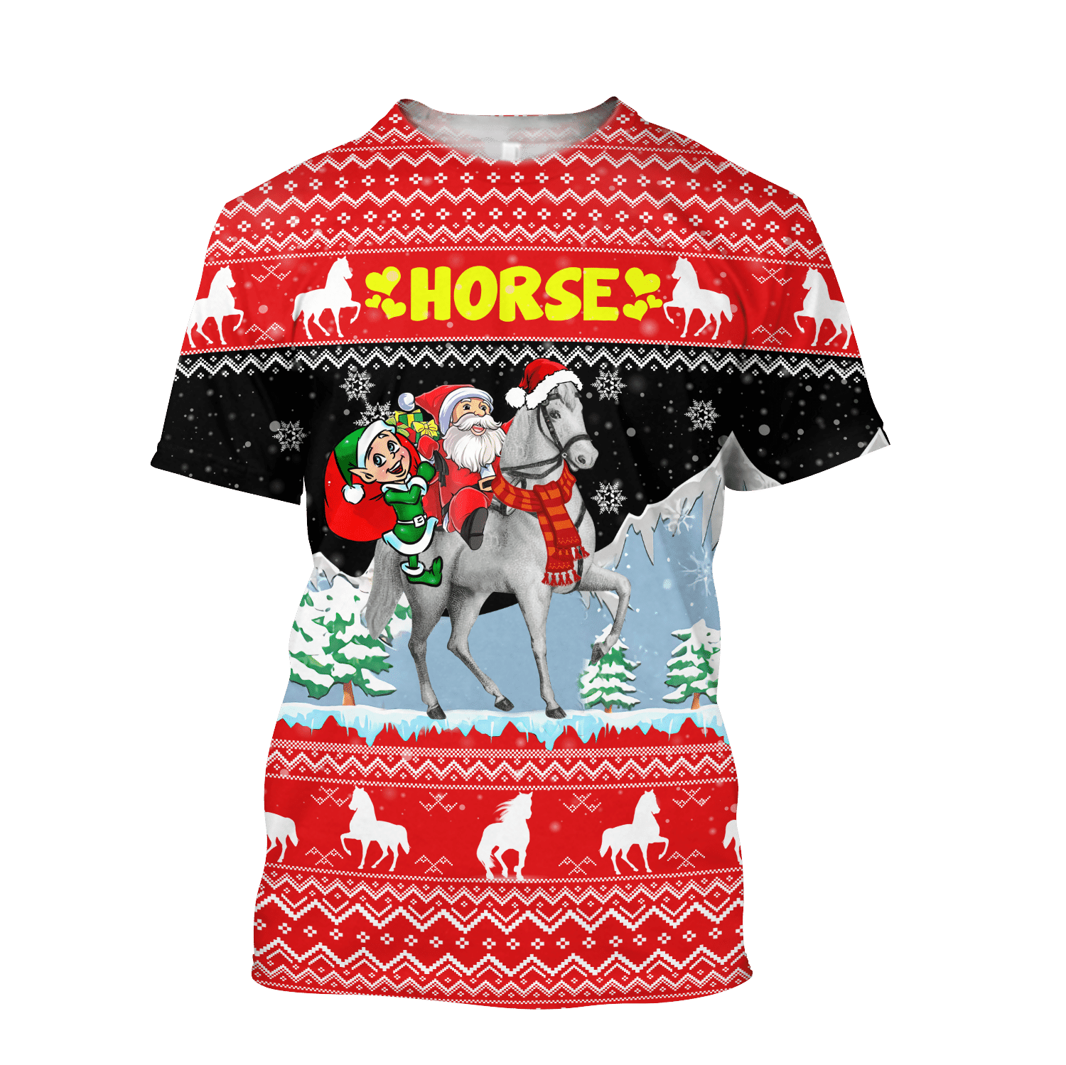 Horse Christmas 3D Shirt For Men And Women Hoodie