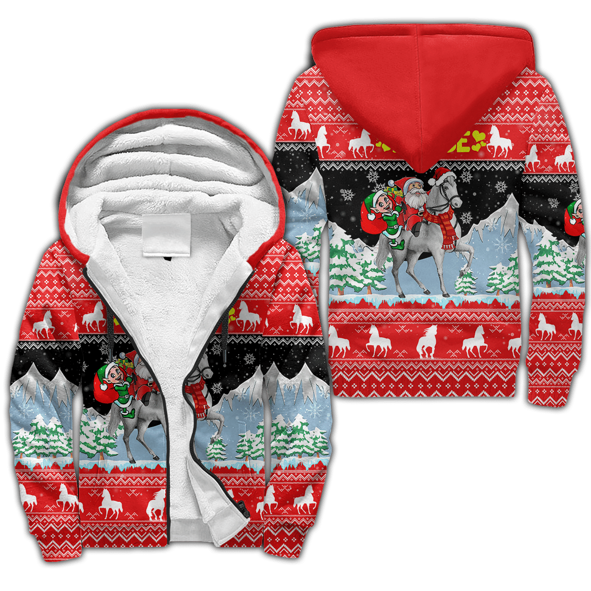 Horse Christmas 3D Shirt For Men And Women Hoodie