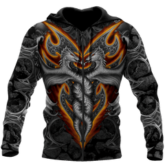 Armor Tattoo And Dungeon Dragon 3D All Over Printed Shirts For Men And Women Hoodie