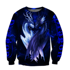 Blue Couple Dragon Love Gift 3D Shirt All Over Printed Shirts For Men And Women Hoodie