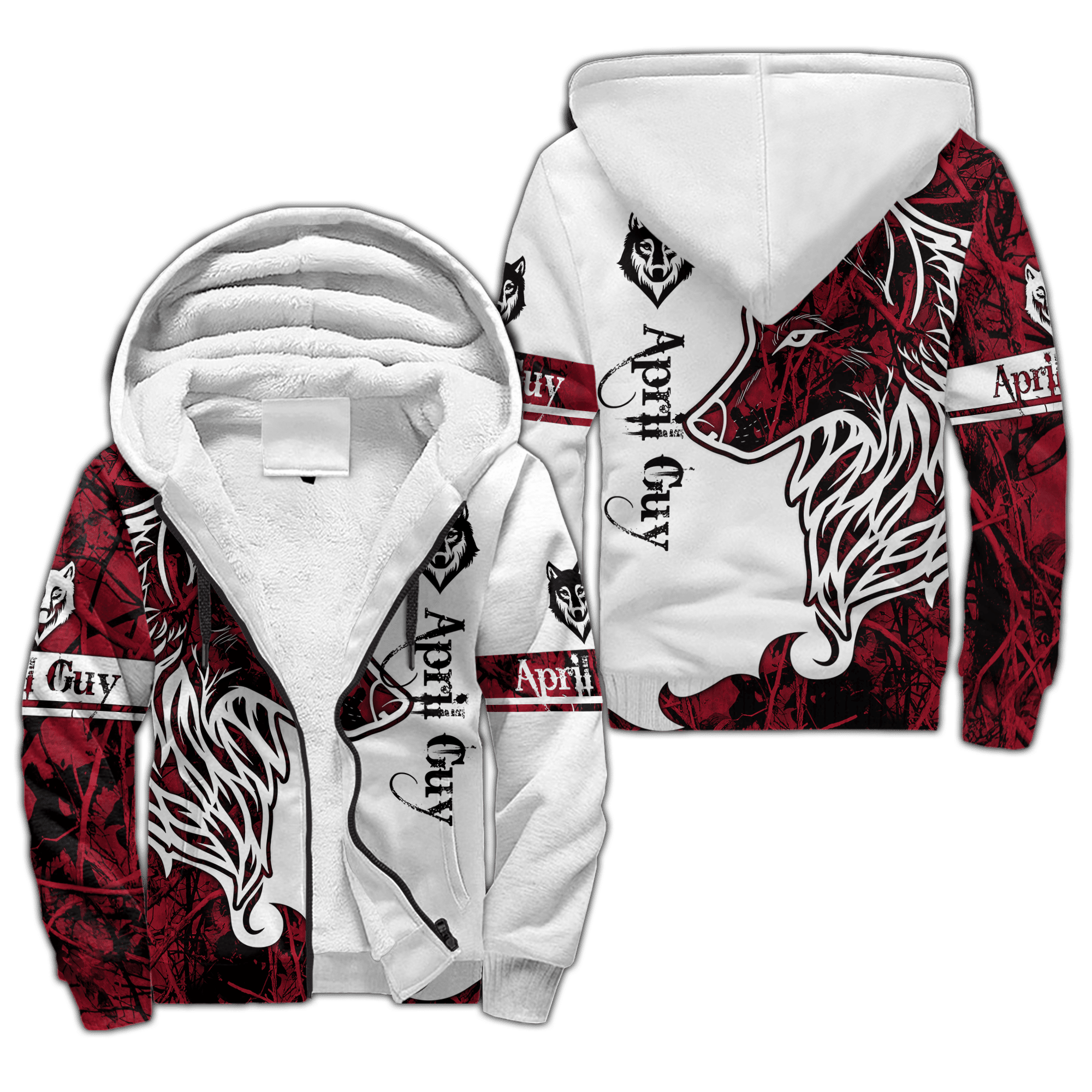 April Wolf 3D All Over Printed Unisex Hoodie