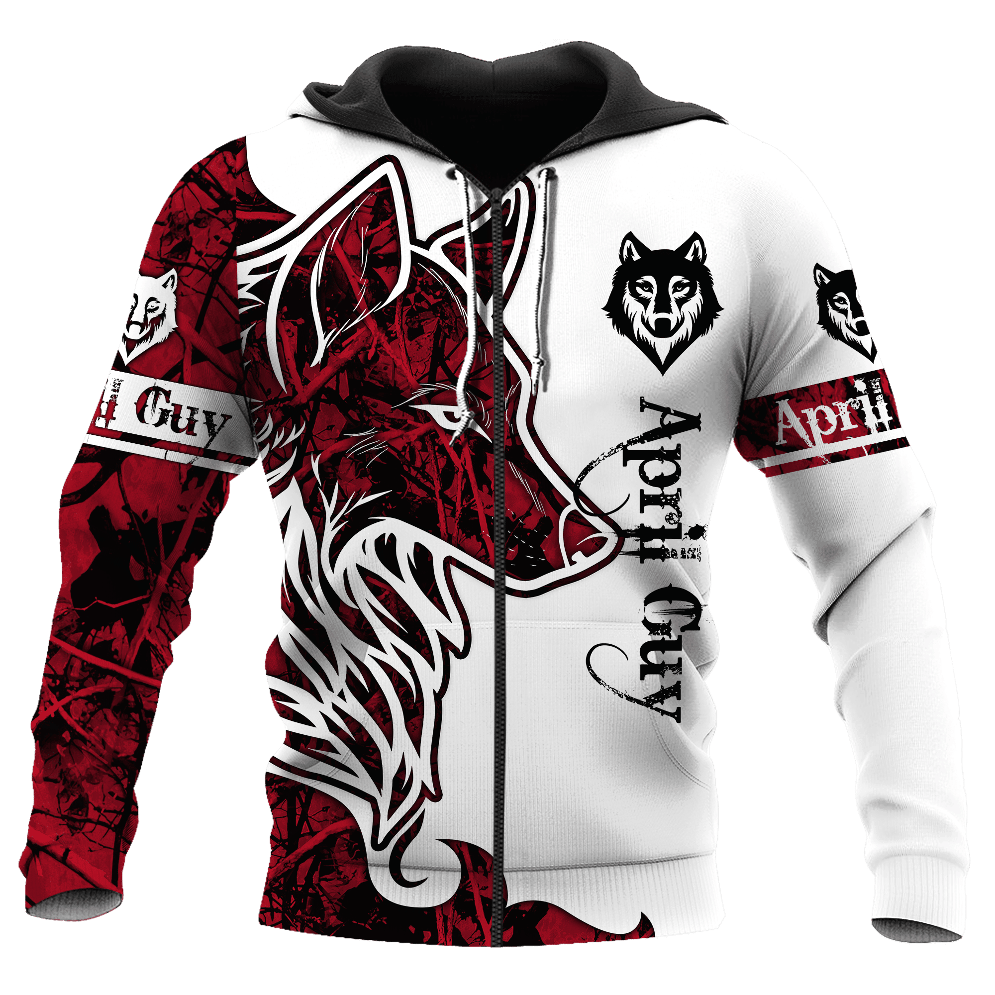 April Wolf 3D All Over Printed Unisex Hoodie