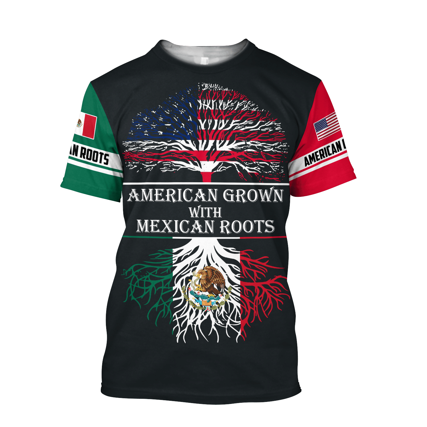 American Grown With Mexican Roots 3D All Over Printed Shirts For Men And Women Hoodie