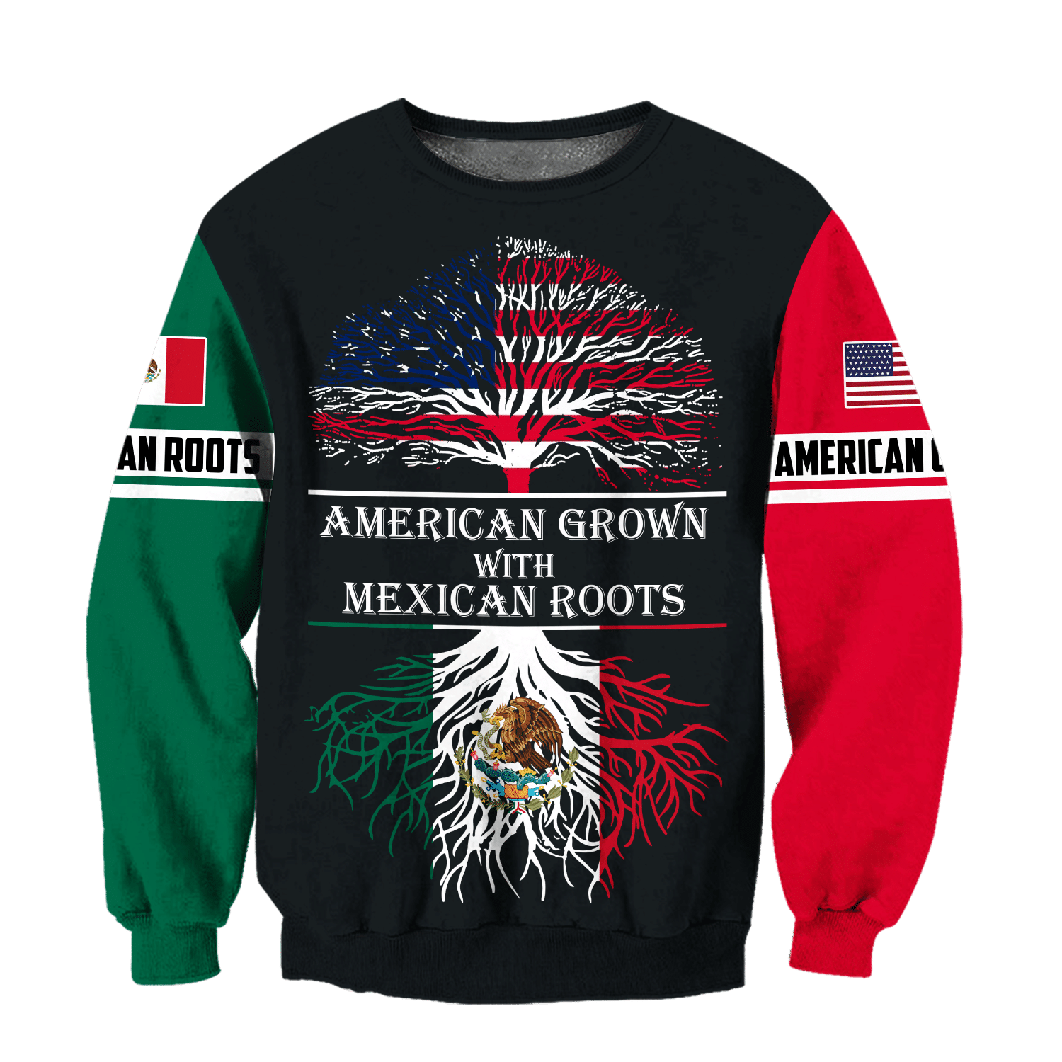 American Grown With Mexican Roots 3D All Over Printed Shirts For Men And Women Hoodie