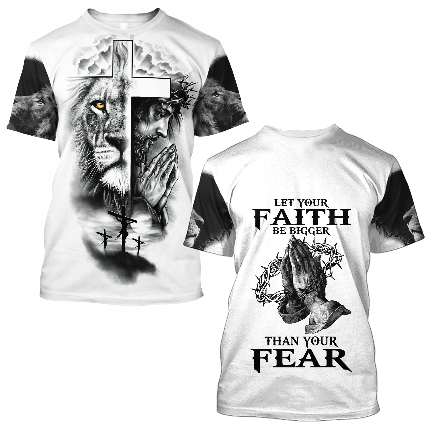 Let Your Faith Be Bigger Than Your Fear Jesus 3D All Over Printed Shirts Hoodie