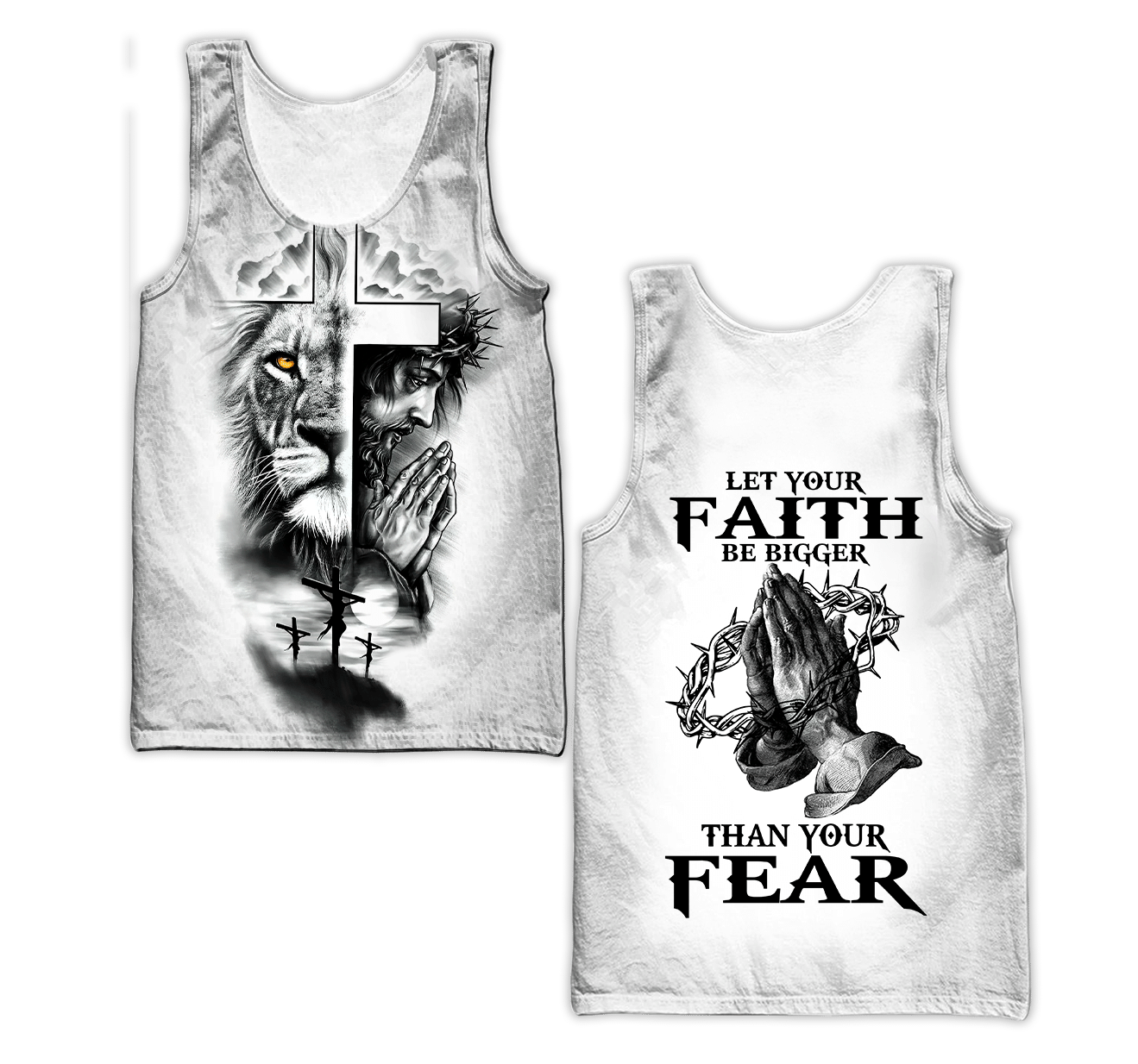 Let Your Faith Be Bigger Than Your Fear Jesus 3D All Over Printed Shirts Hoodie