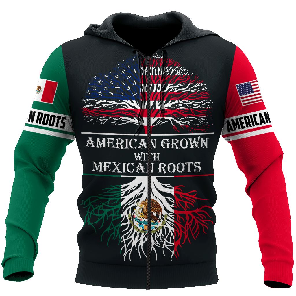 American Grown With Mexican Roots 3D All Over Printed Shirts For Men And Women Hoodie