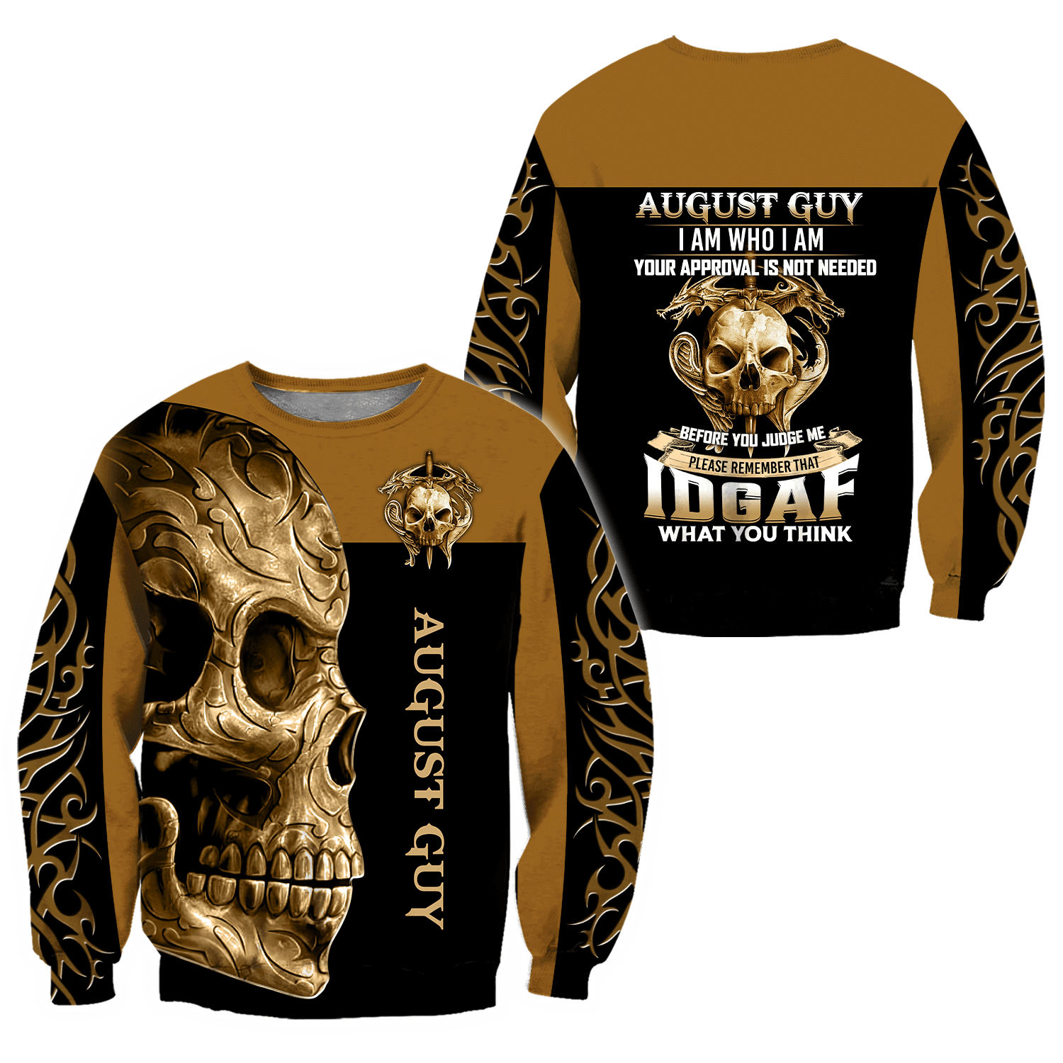 August Guy Skull 3D All Over Printed Shirts For Men And Women Hoodie