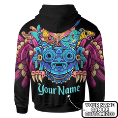 Aztec Eagle Guerrera Deities Mural Art Customized 3D All Over Printed hoodie