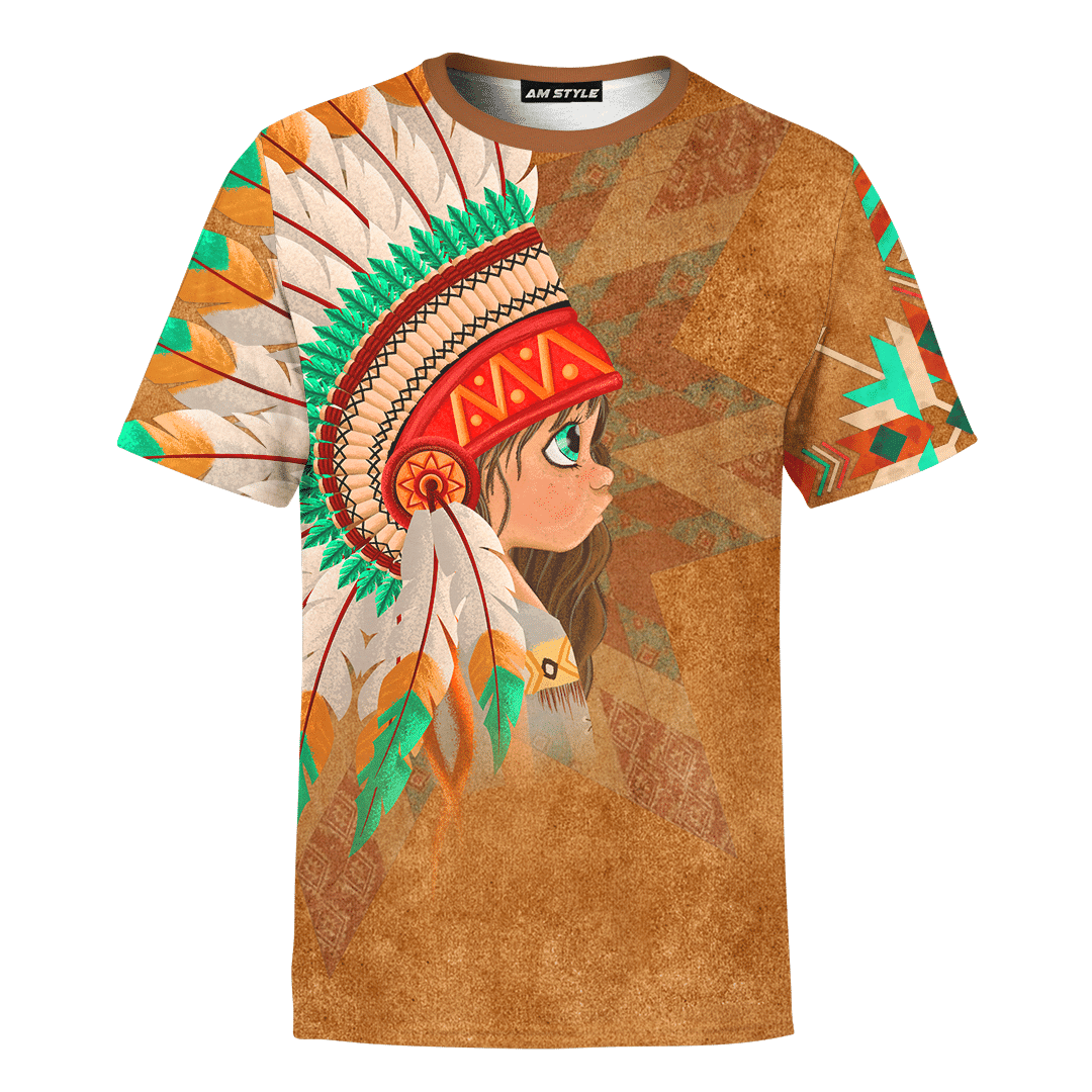 Native American Couple Indian Baby Girl Customized 3D All Over Printed hoodie