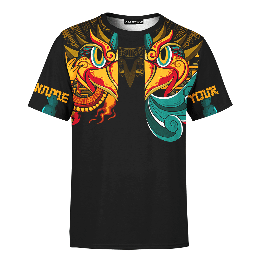 DOUBLE EAGLES AZTEC MEXICAN MURAL ART CUSTOMIZED 3D ALL OVER PRINTED SHIRT Hoodie