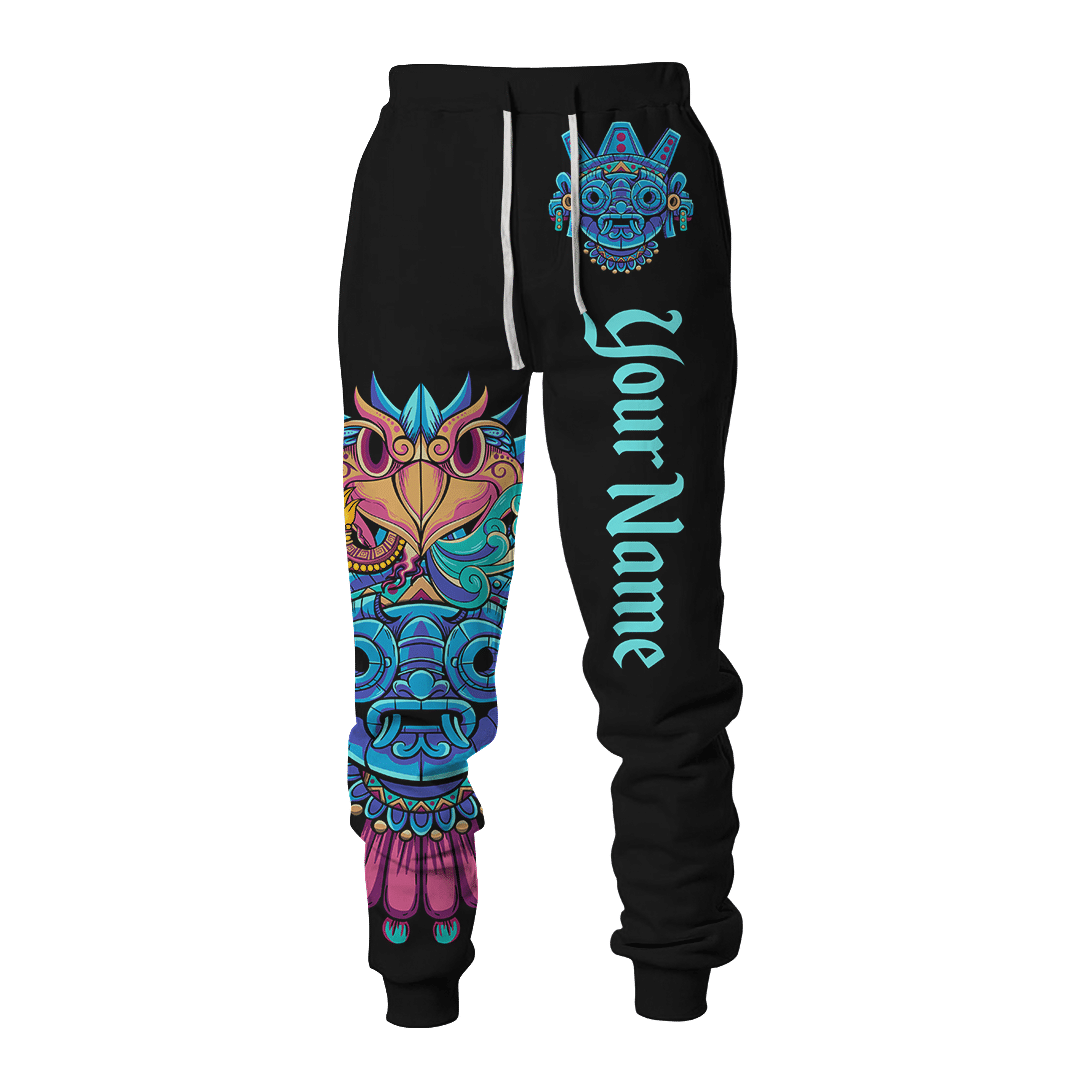 Aztec Eagle Guerrera Deities Mural Art Customized 3D All Over Printed hoodie