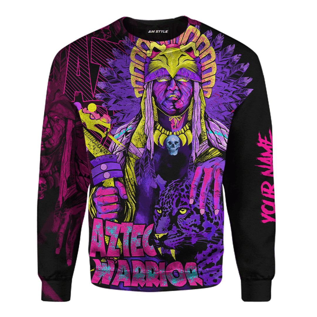 Aztec Eagle Warrior With Jaguar Collage Art Customized 3D All Over Printed Shirt Hoodie