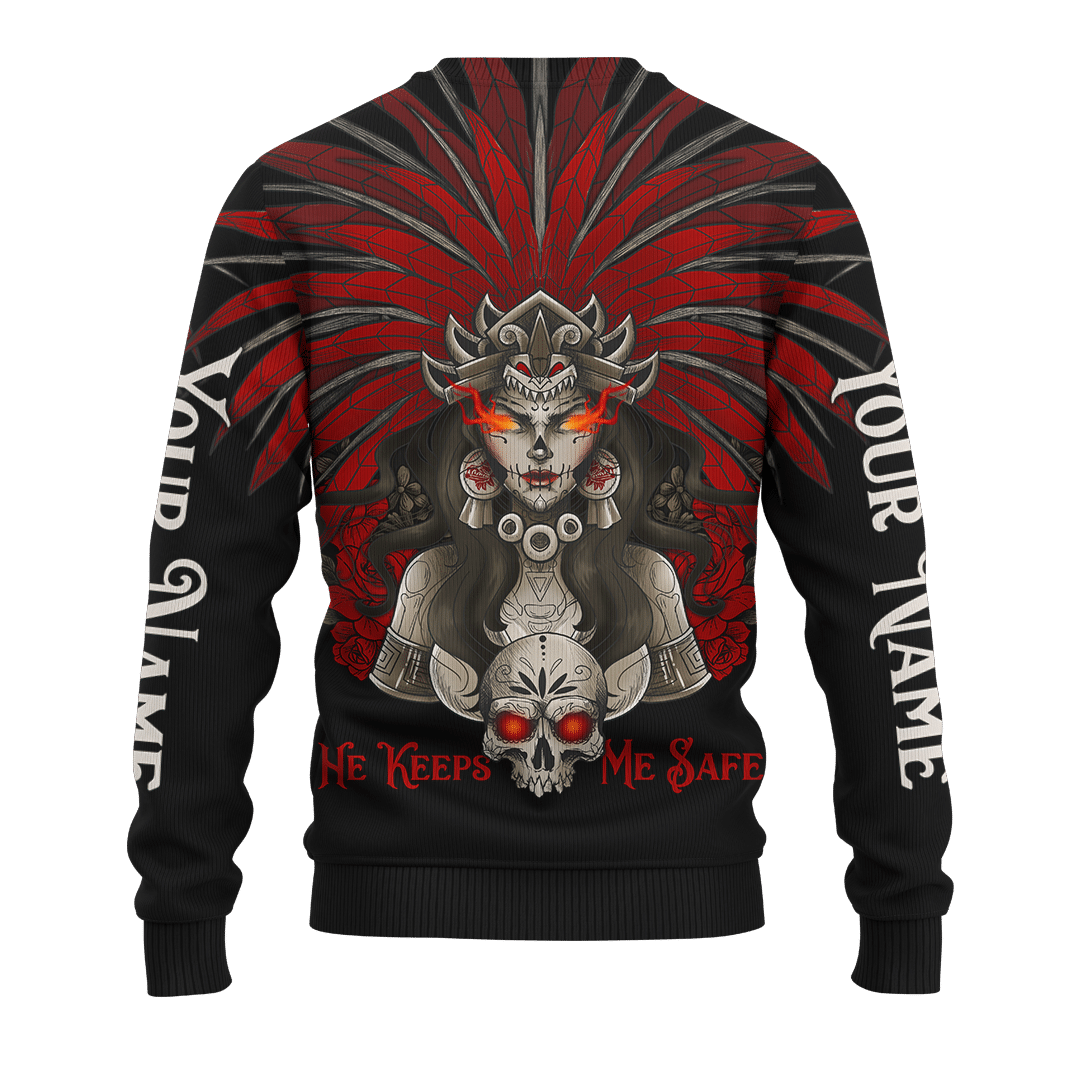 Aztec Mictlantecuhtli And Mictlancihuatl Wild And Safe Woman Customized 3D All Over print hoodie