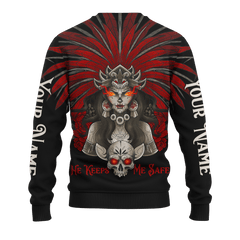 Aztec Mictlantecuhtli And Mictlancihuatl Wild And Safe Woman Customized 3D All Over print hoodie