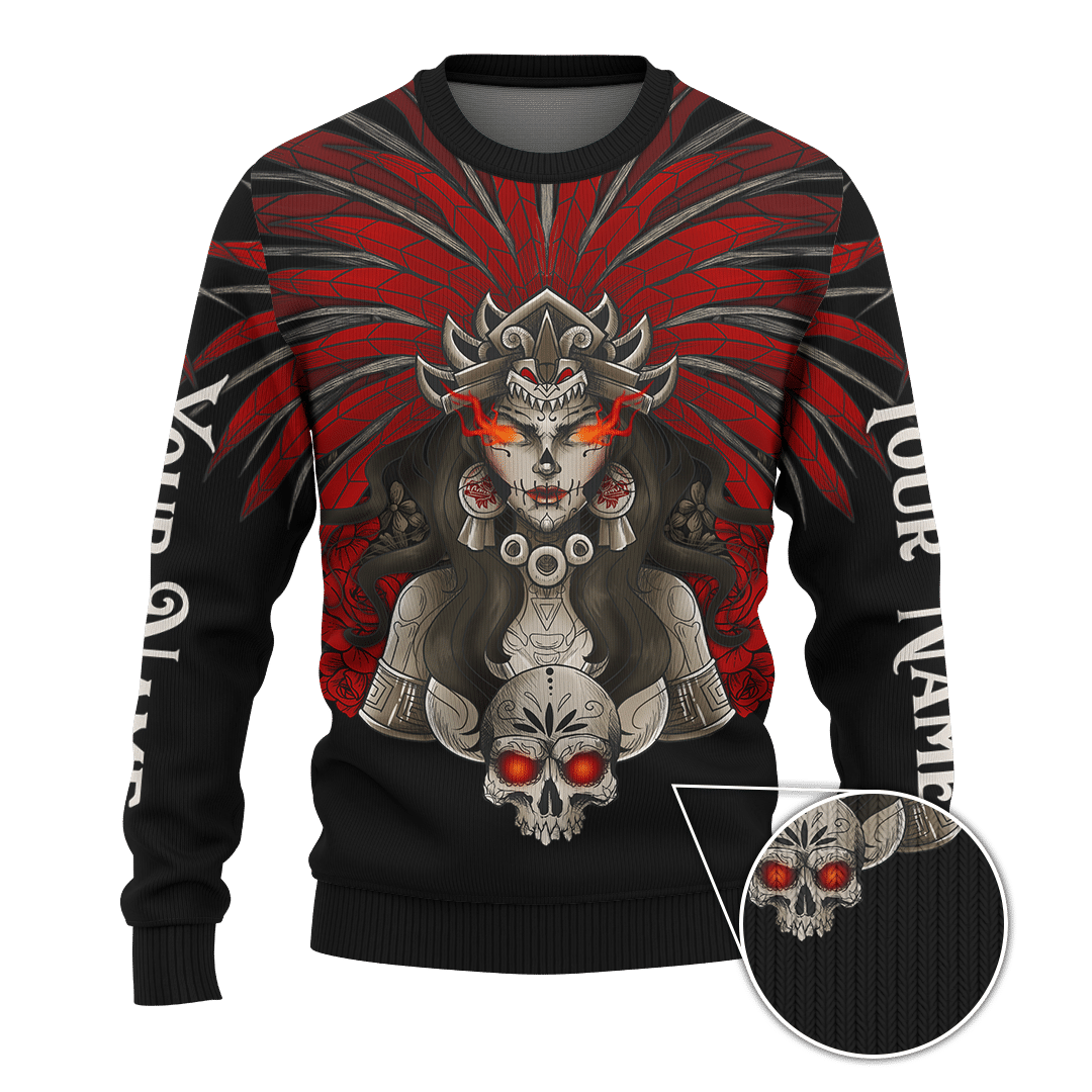 Aztec Mictlantecuhtli And Mictlancihuatl Wild And Safe Woman Customized 3D All Over print hoodie