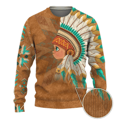 Native American Couple Indian Baby Boy Customized 3D All Over Printed hoodie