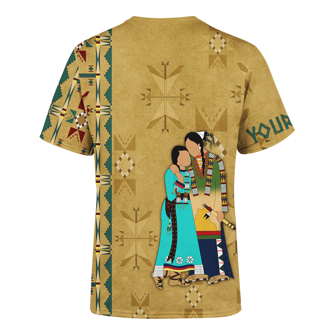 Native American Symbols Of Love Ledger Art Of A Couple In Native American Traditional Cothing Customized 3D All Over Printed hoodie