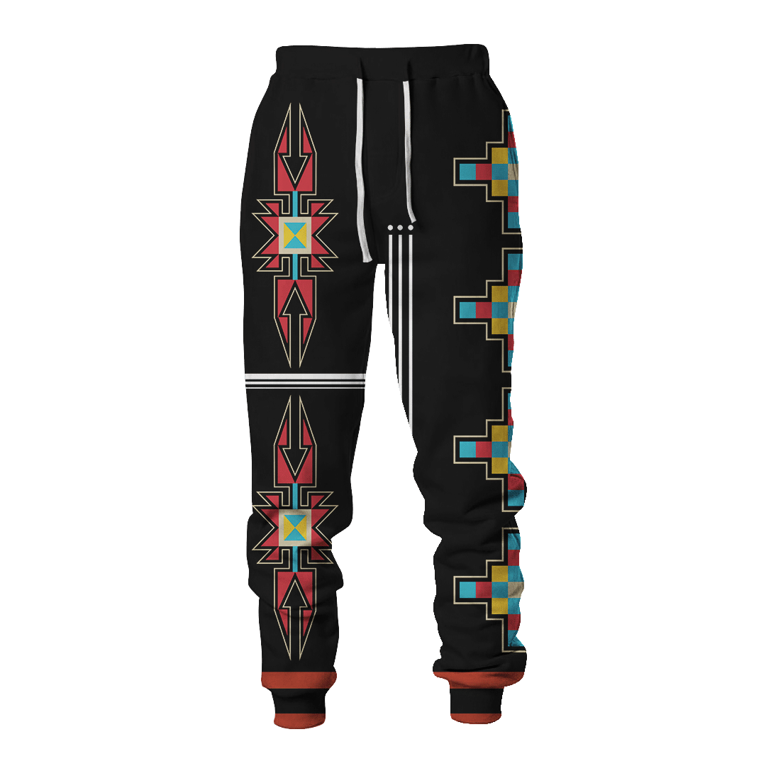 American Indian Horse Tattoo With Native American Pattern For Couple Ledger Art Customized 3D All Over Printed hoodie