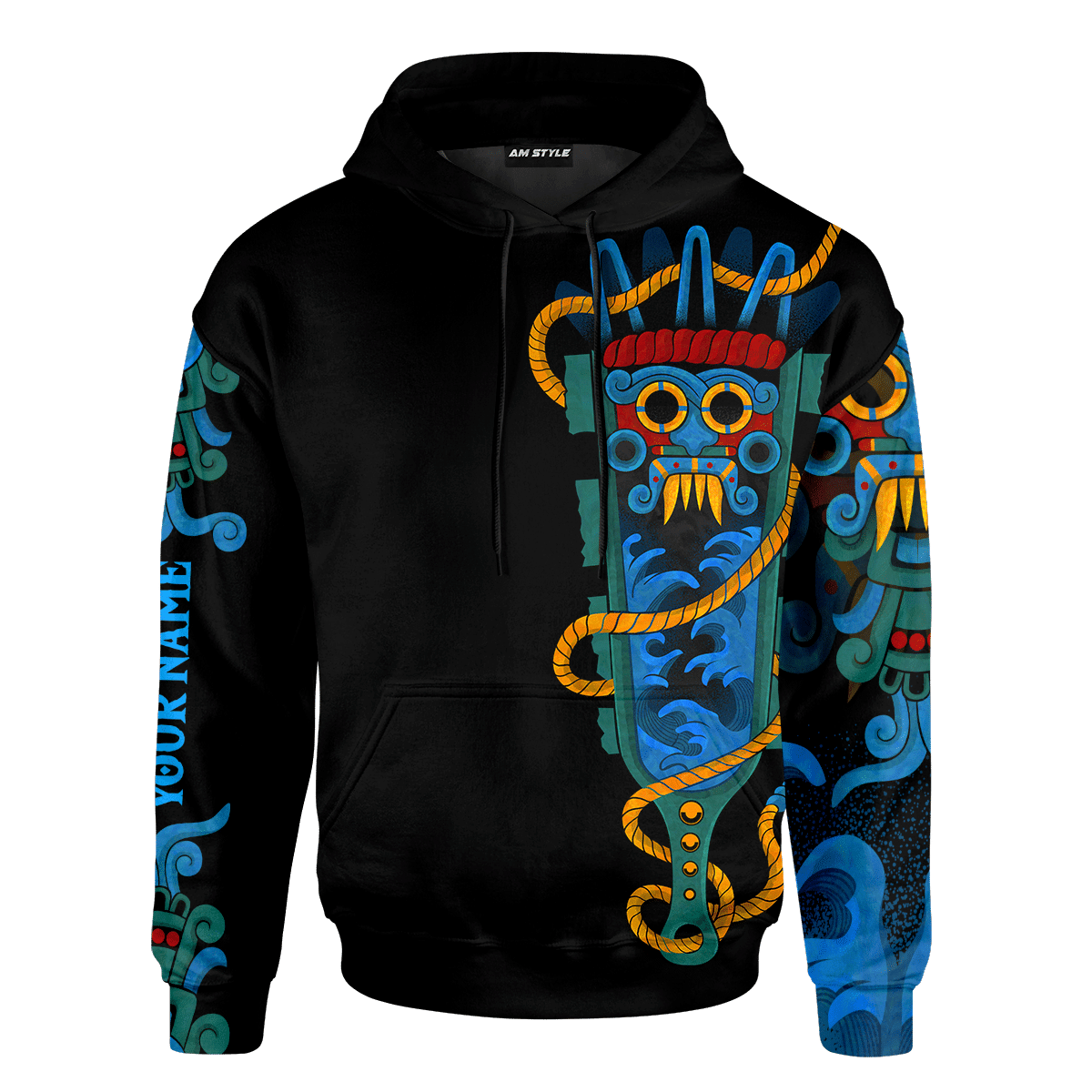 Aztec Tribal Tlaloc Macuahuitl Customized 3D All Over Printed Shirt Hoodie