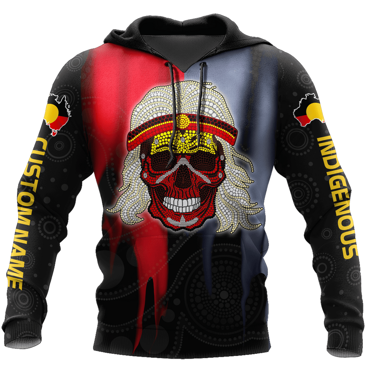 Aboriginal Flag Indigenous Skull Custom name shirts