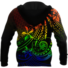 Amazing Polynesian Tattoo And Frangipani Flower Unisex Deluxe Hoodie ML