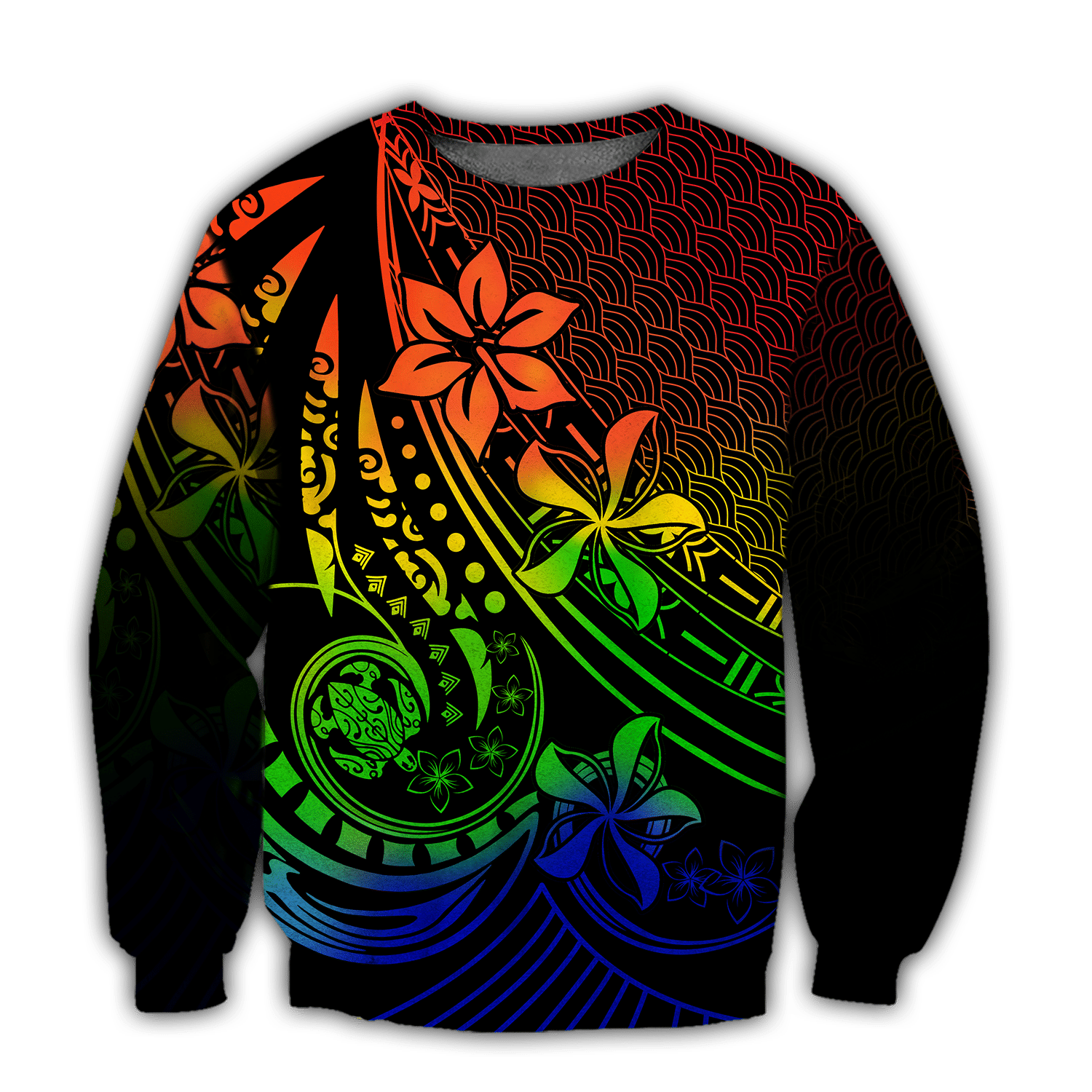 Amazing Polynesian Tattoo And Frangipani Flower Unisex Deluxe Hoodie ML