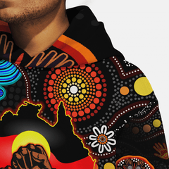 Aboriginal Indigenous Naidoc Week Get Up Stand Up Show Up Blue Sun Map Hoodie