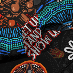 Aboriginal Indigenous Naidoc Week Get Up Stand Up Show Up Blue Sun Map Hoodie