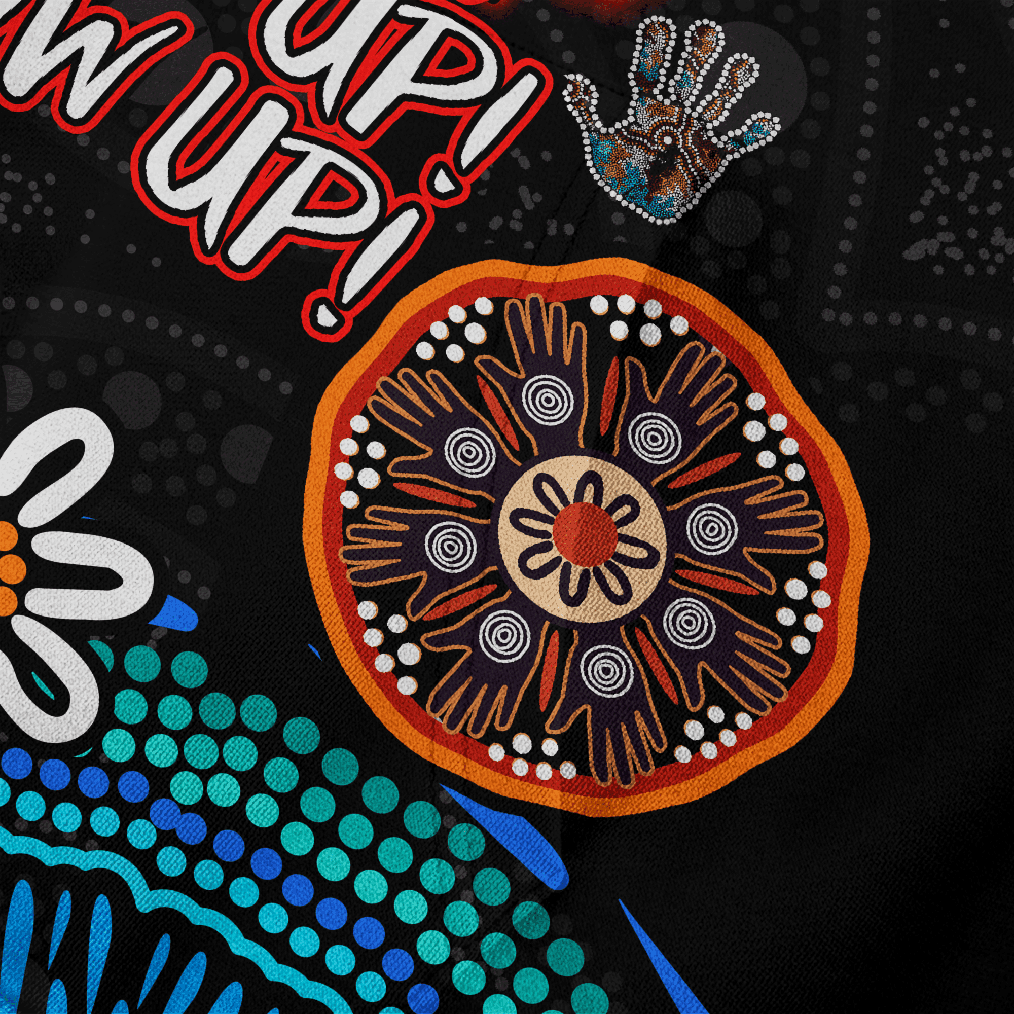 Aboriginal Indigenous Naidoc Week Get Up Stand Up Show Up Blue Sun Map Hoodie