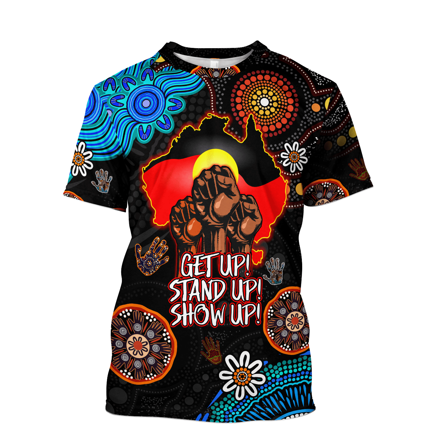 Aboriginal Indigenous Naidoc Week Get Up Stand Up Show Up Blue Sun Map Hoodie