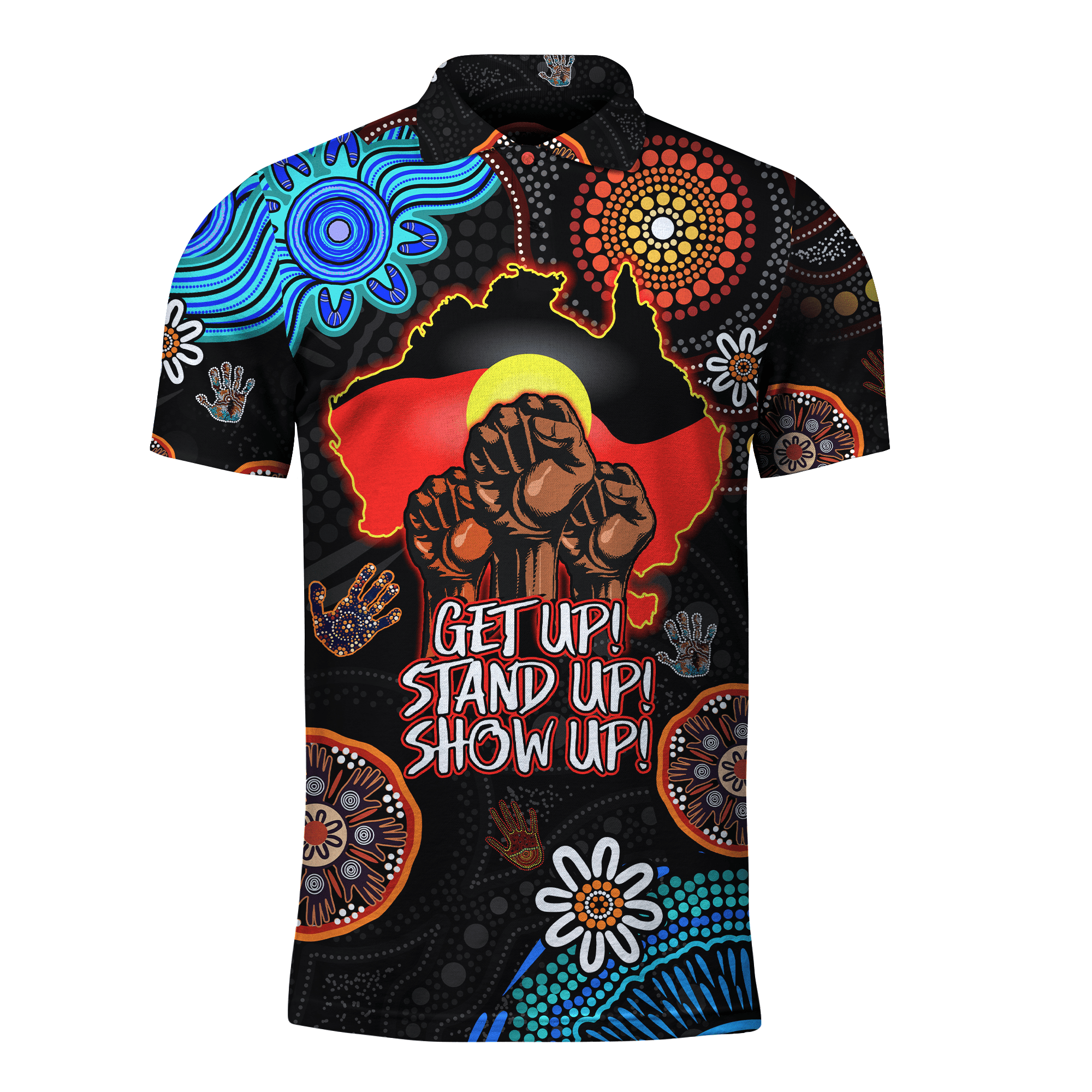 Aboriginal Indigenous Naidoc Week Get Up Stand Up Show Up Blue Sun Map Hoodie