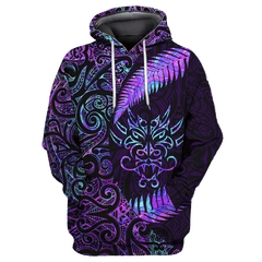 Aotearoa Dragon Paua Shell Maori Purple Unisex Shirts Tmarc Tee