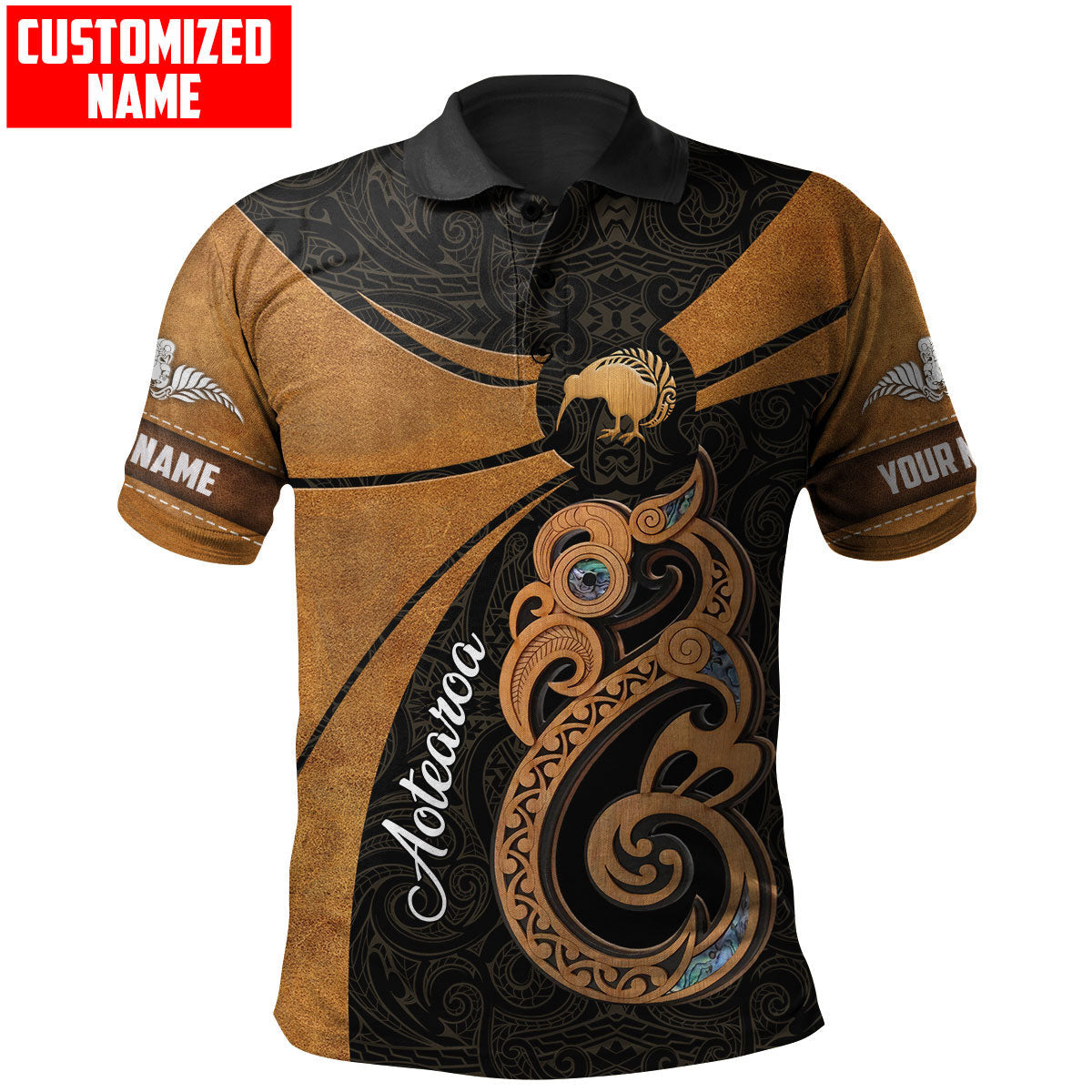 Aotearoa Wooden Maori Manaia Personalized Printed Shirts