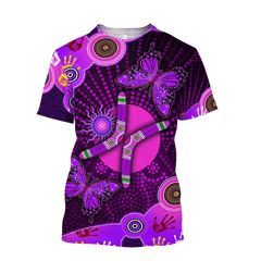 Aboriginal Naidoc Week Purple Butterflies Shirts