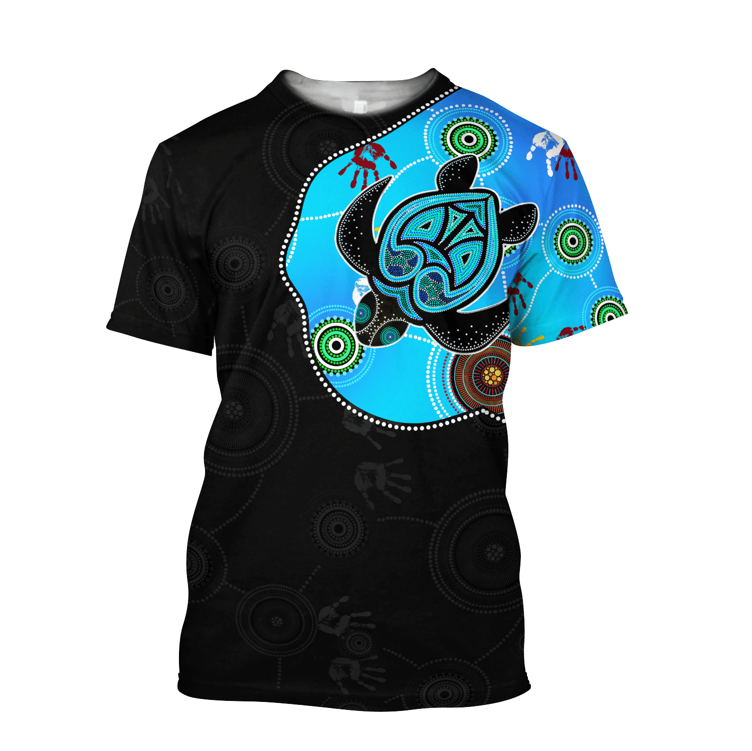 Aboriginal Art Blue Style Turtle Dreaming Paintings shirts