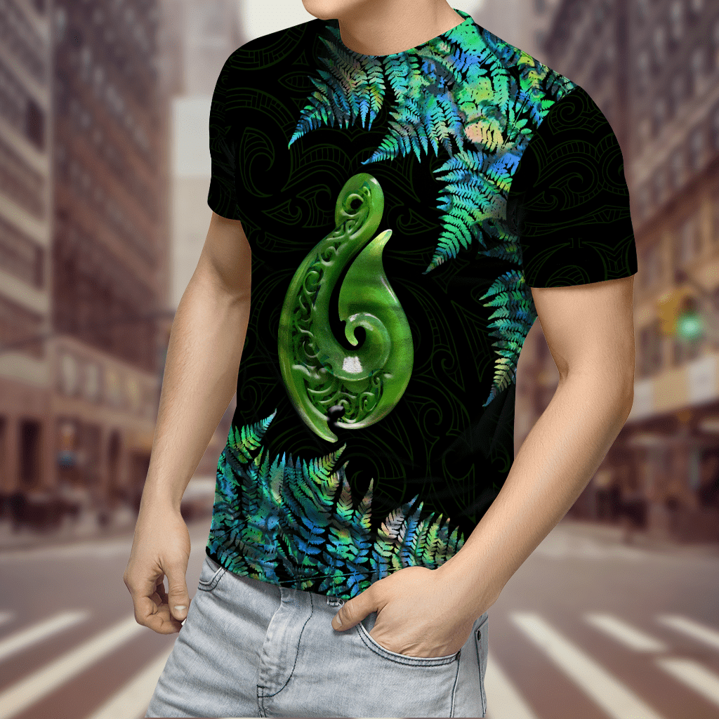 Aotearoa New Zealand Geen Maori Manaia Paua Shell Unisex Shirts Tmarc Tee