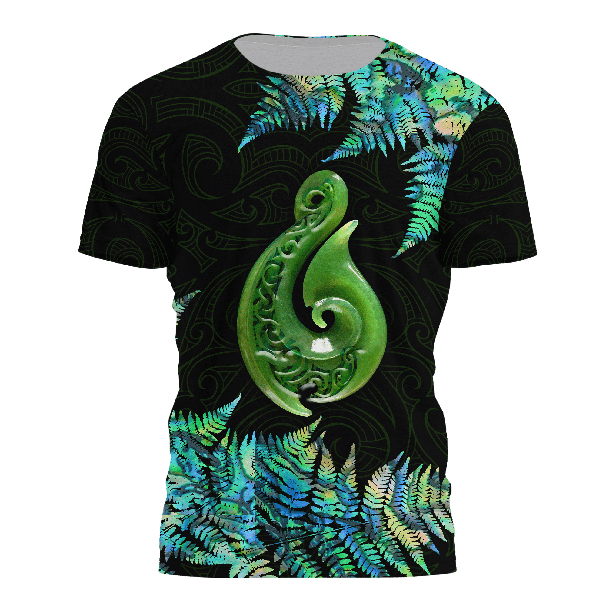 Aotearoa New Zealand Geen Maori Manaia Paua Shell Unisex Shirts Tmarc Tee