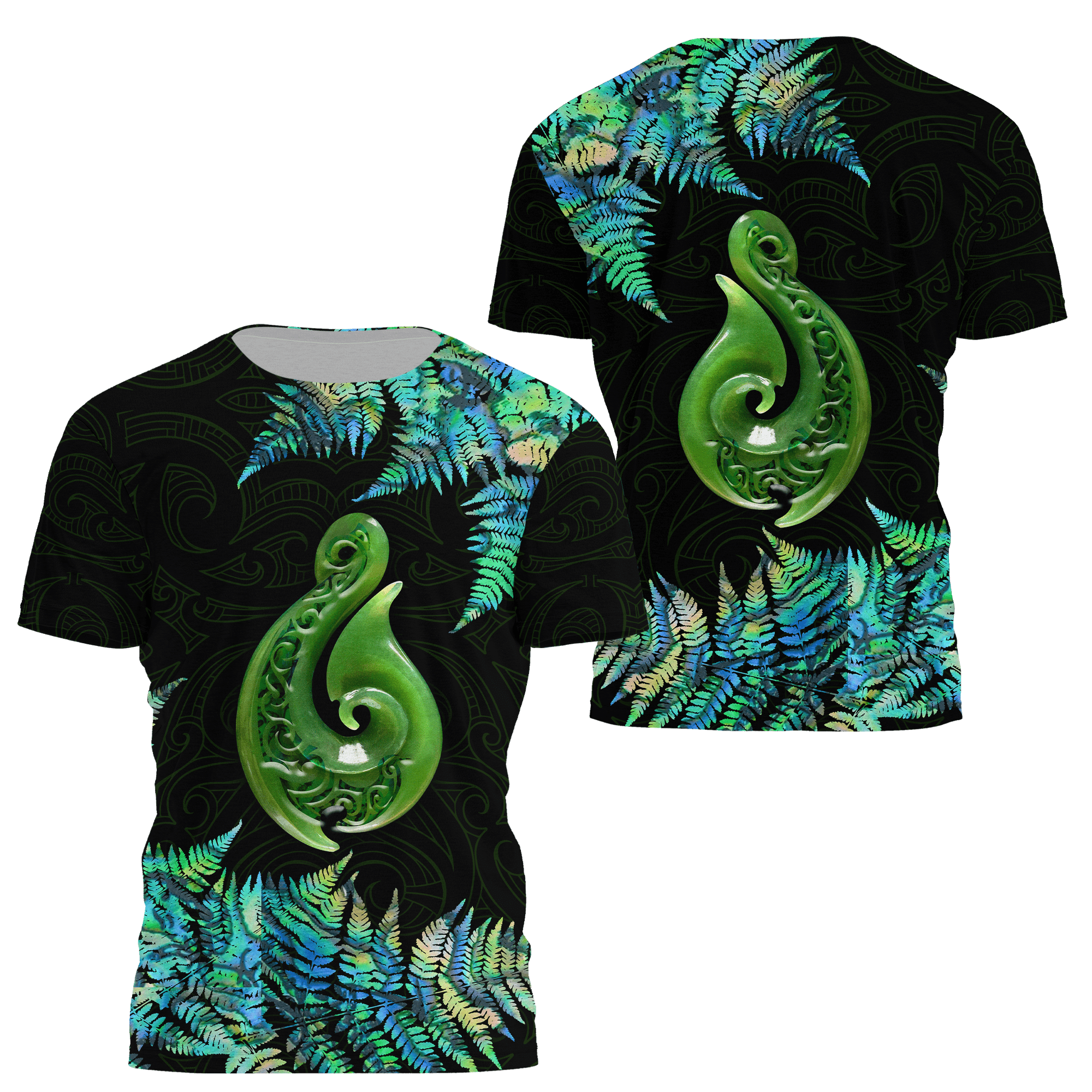 Aotearoa New Zealand Geen Maori Manaia Paua Shell Unisex Shirts Tmarc Tee