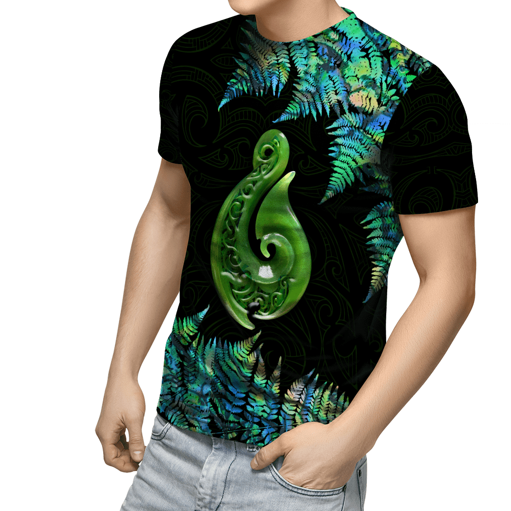 Aotearoa New Zealand Geen Maori Manaia Paua Shell Unisex Shirts Tmarc Tee